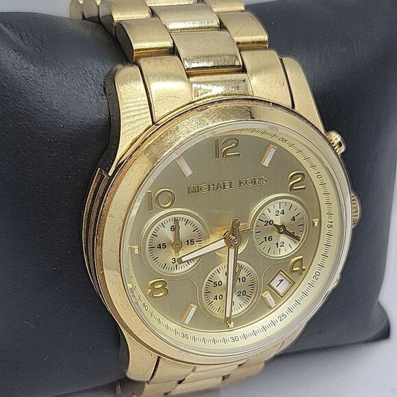 Michael Kors MK5055 Unisex Stainless Steel Analog Gold brushed Dial Watch BC807 - Picture 3 of 9